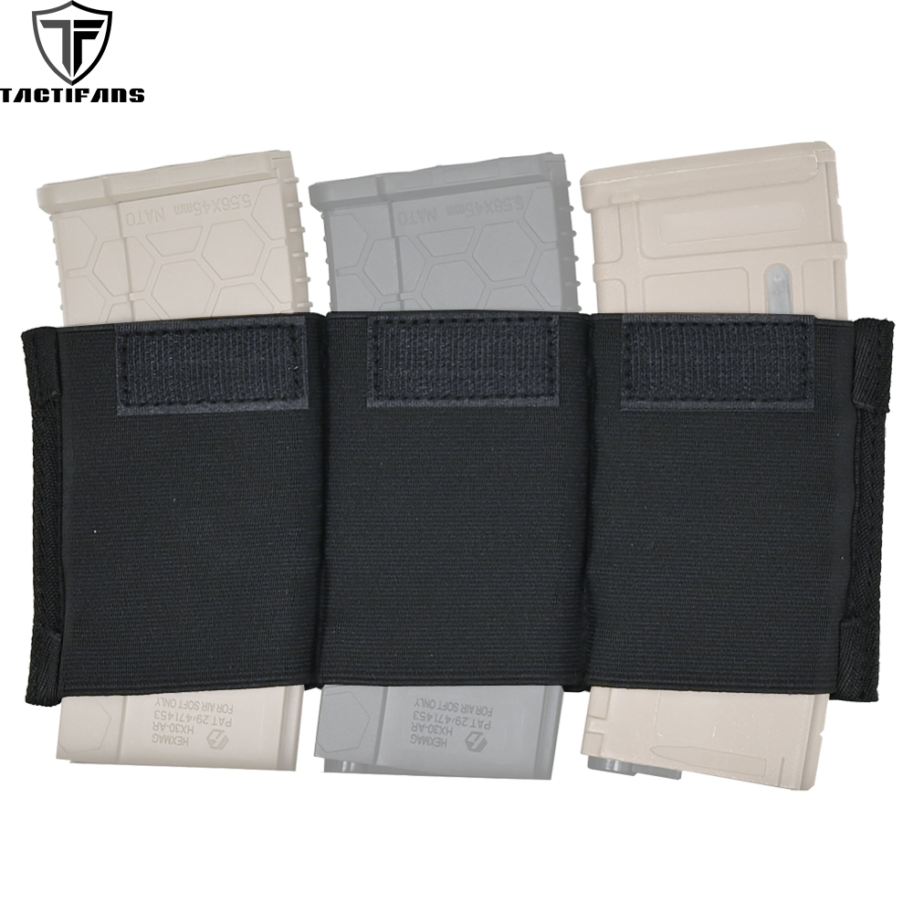Magazine Holder Rack - Tactifans 5.56 トリプルマガジン挿入ポーチマイクロファイト MK3 MK4 チェストリグスピリタススタイル弾性内蔵マガジンホルダー