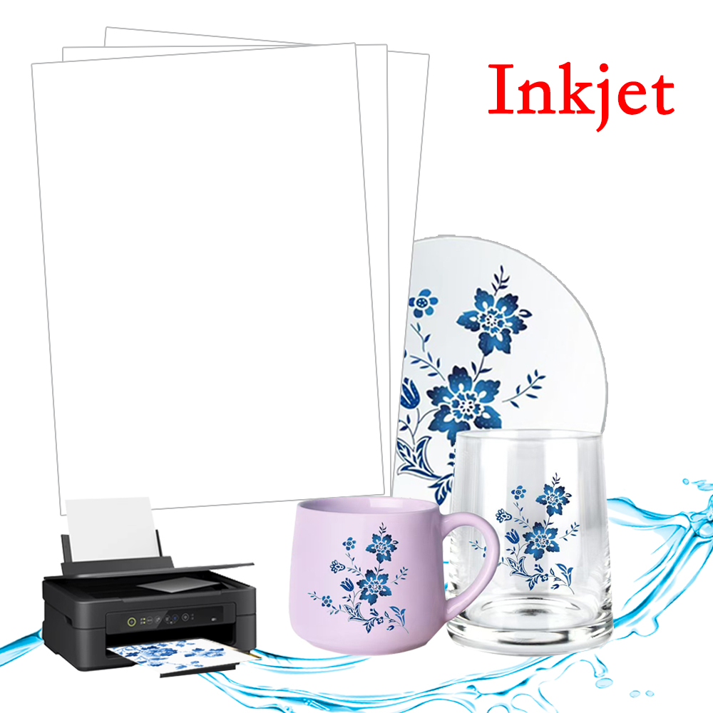 Ink Blotter Paper - A4 10/20 個インクジェットウォータースライドデカール転写紙白 & 透明 DIY
