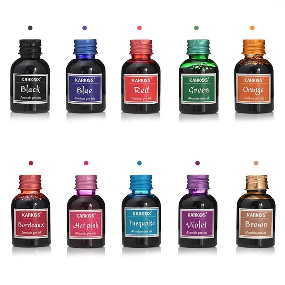 Fountain Pen Bottled Ink - 万年筆インクボトル 30 ml / インクサックセット、水溶性カラフルな交換可能なリフィルオフィス学用品学生文具