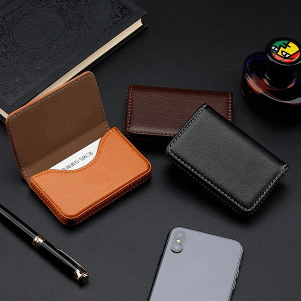 サイズ調整可能なステッチ入りPUレザー製クレジットカードホル - Index Card Holder のレビューと価格