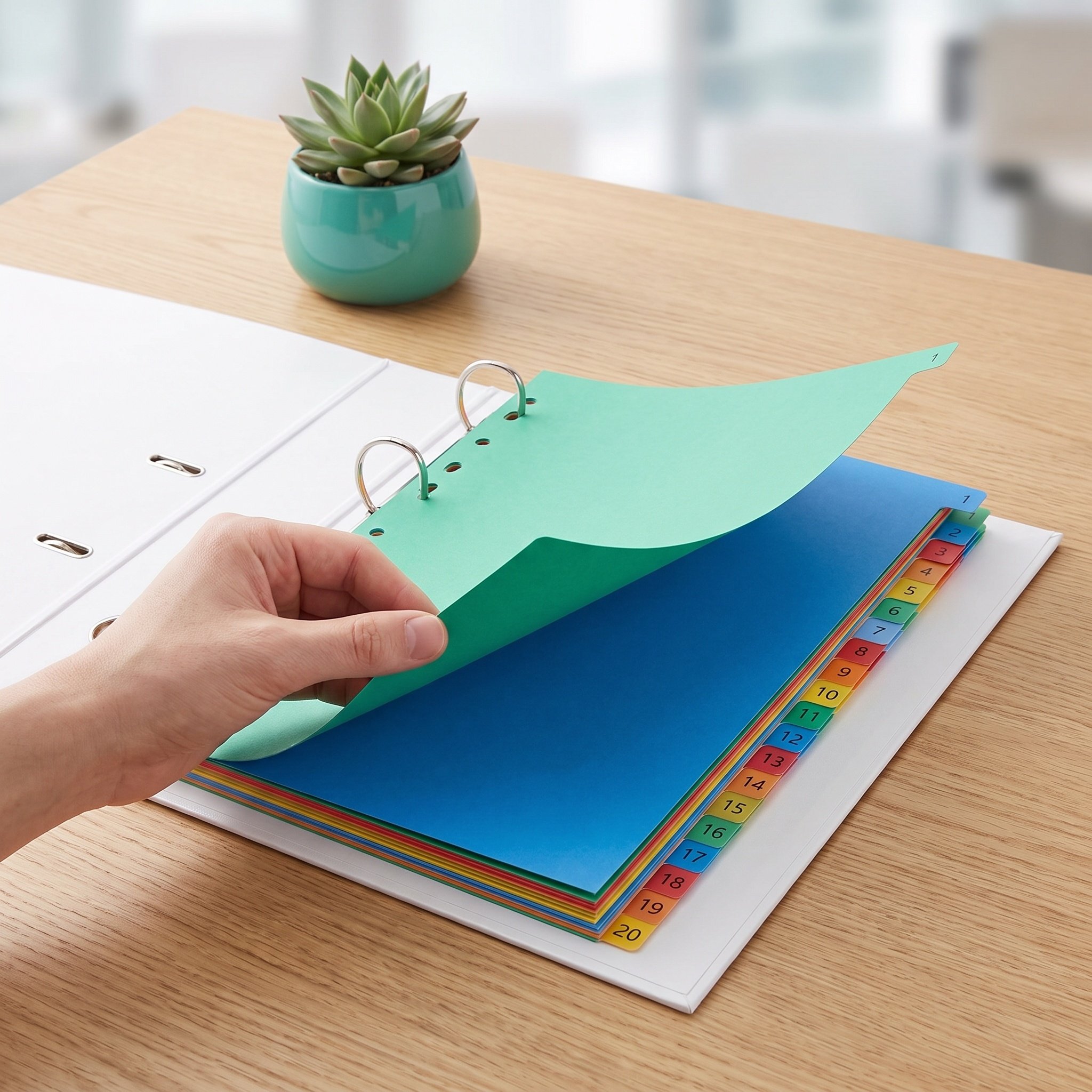 20ページ A4サイズ カラーコード付きプラスチックタブディ - Tab Divider A4 のレビューと価格