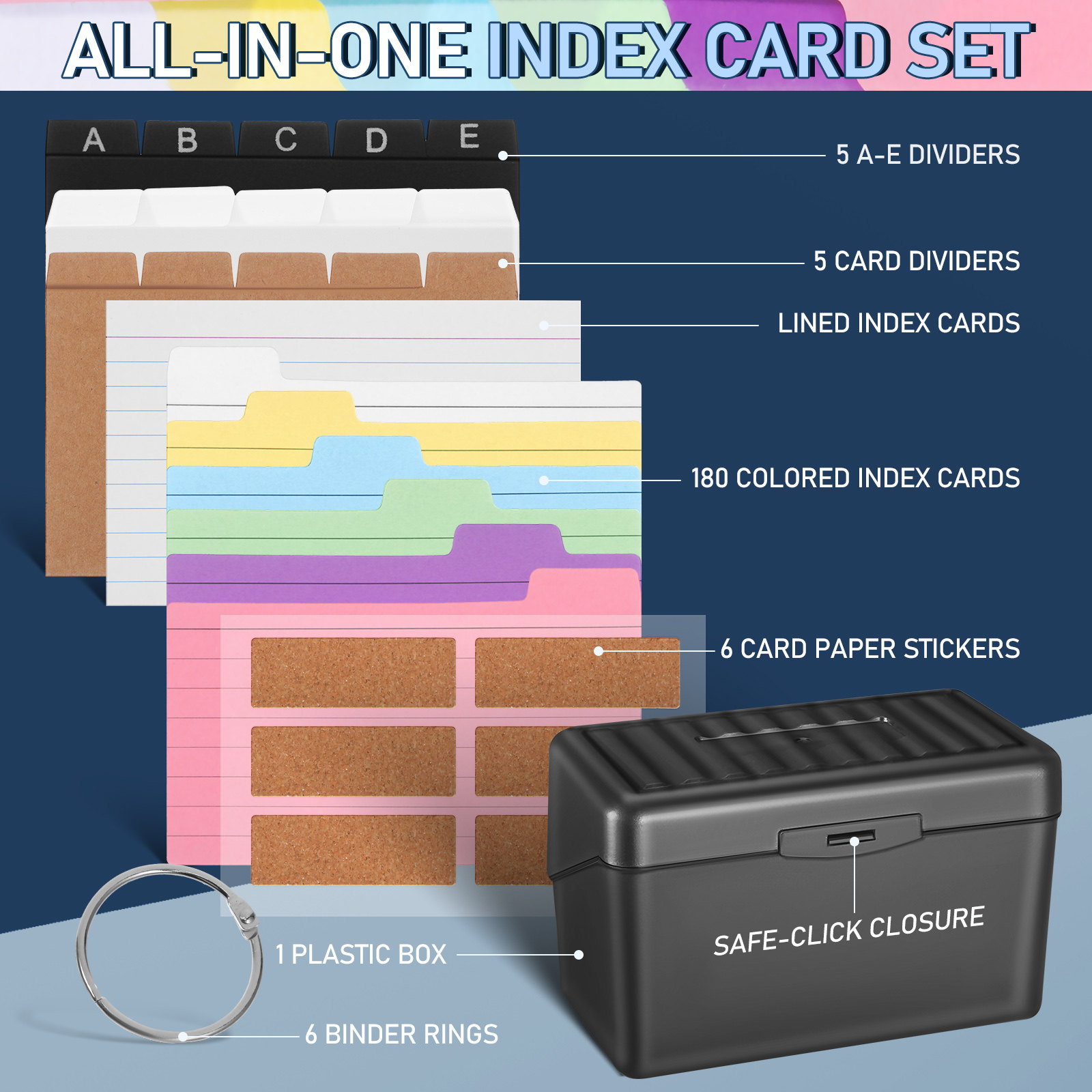 1セット デスクトップカードオーガナイザーボックス 仕切り付 - Card Index Box のレビューと価格